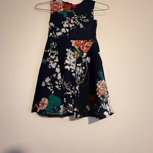 Floral Kids Formal Dress - Navy and Pink